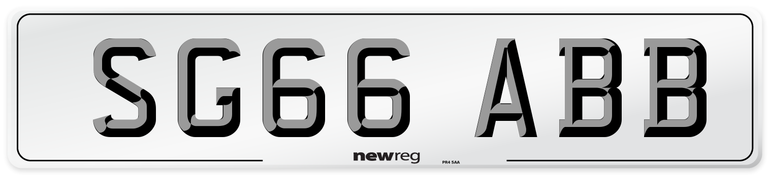 SG66 ABB Number Plate from New Reg
